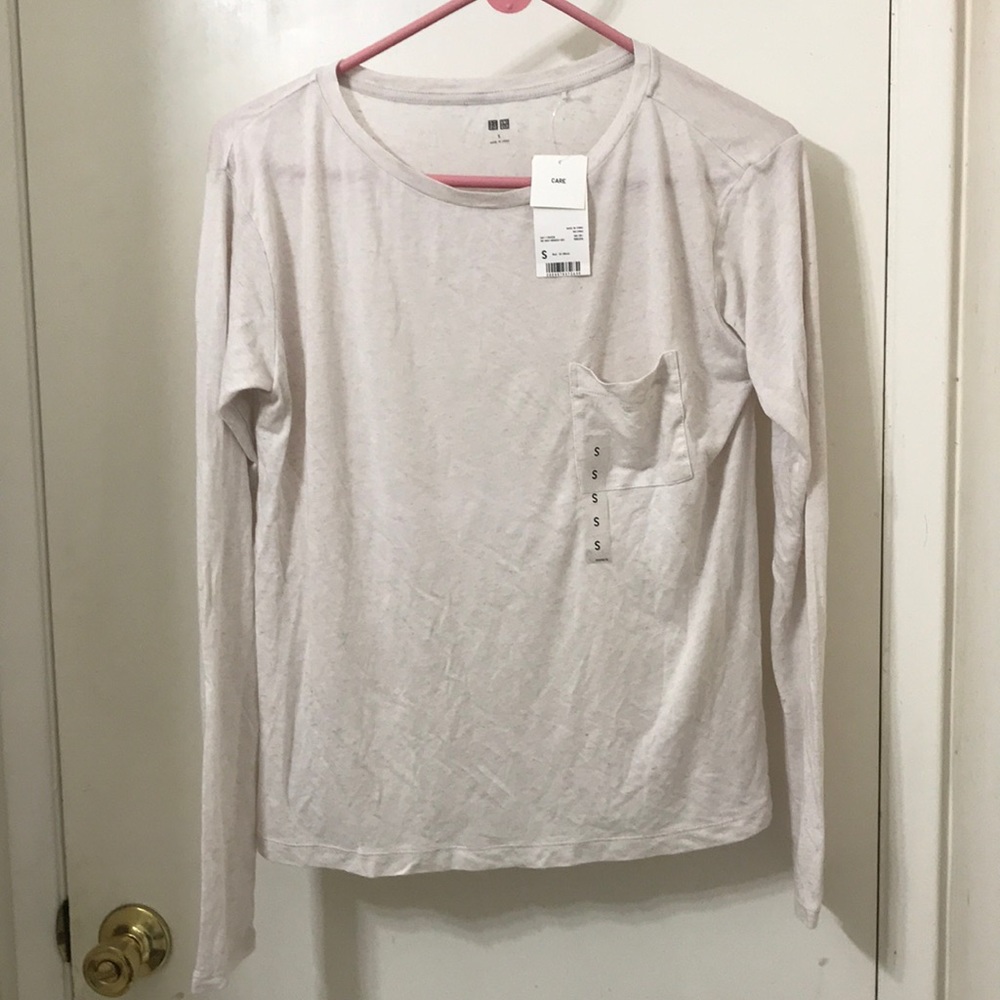 NWT Uniqlo linen long sleeve tee